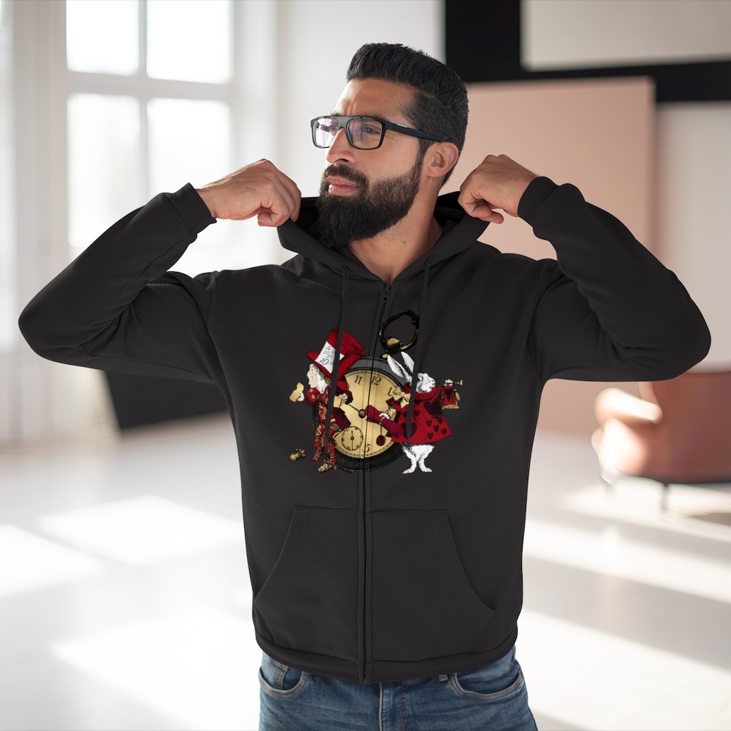 Zip Up Hoodie (Fleece Inside)-Alice in Wonderland 36 Red 