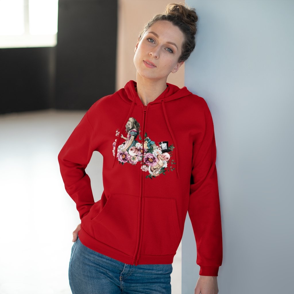 Zip Up Hoodie (Fleece Inside)-Alice in Wonderland 44 