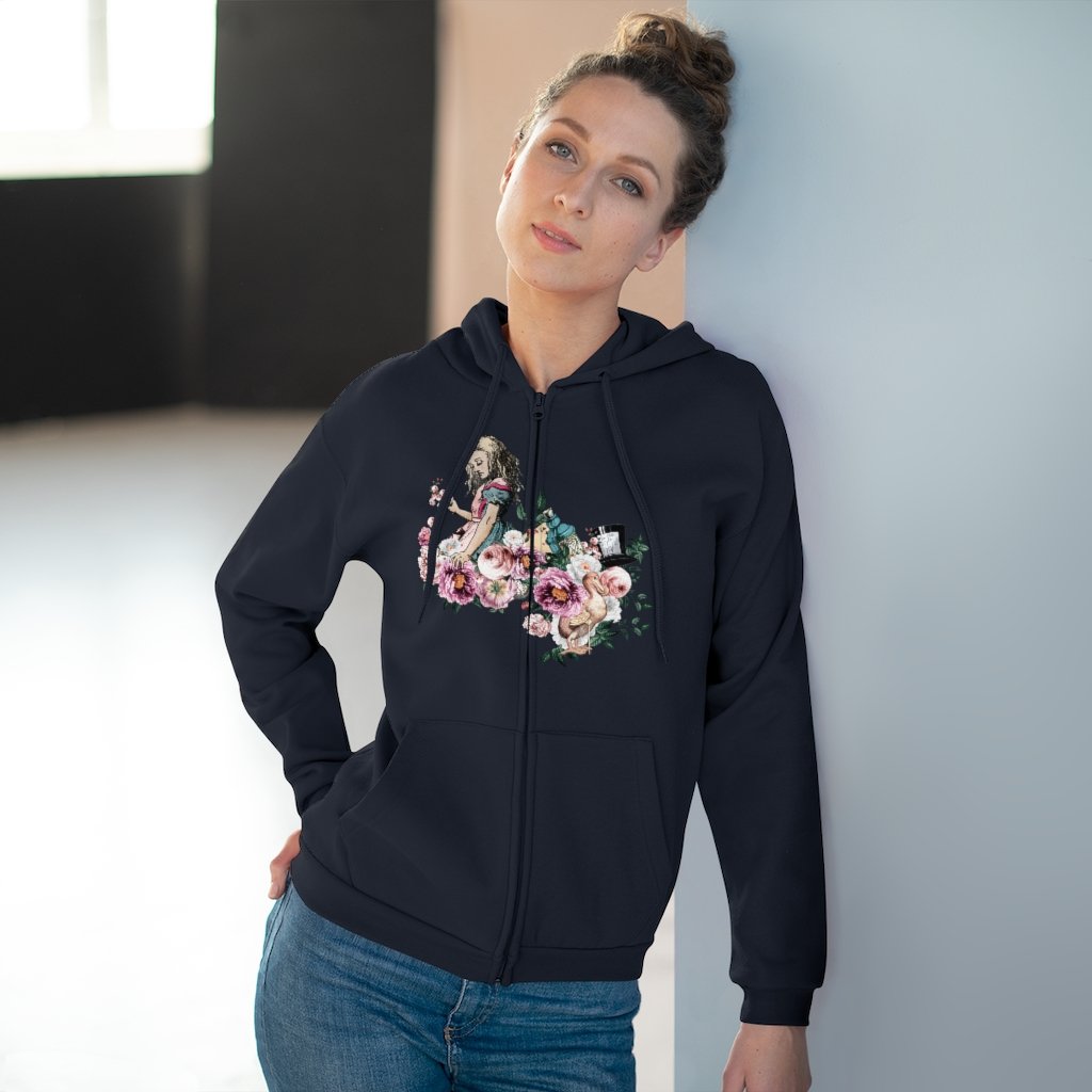 Zip Up Hoodie (Fleece Inside)-Alice in Wonderland 44 