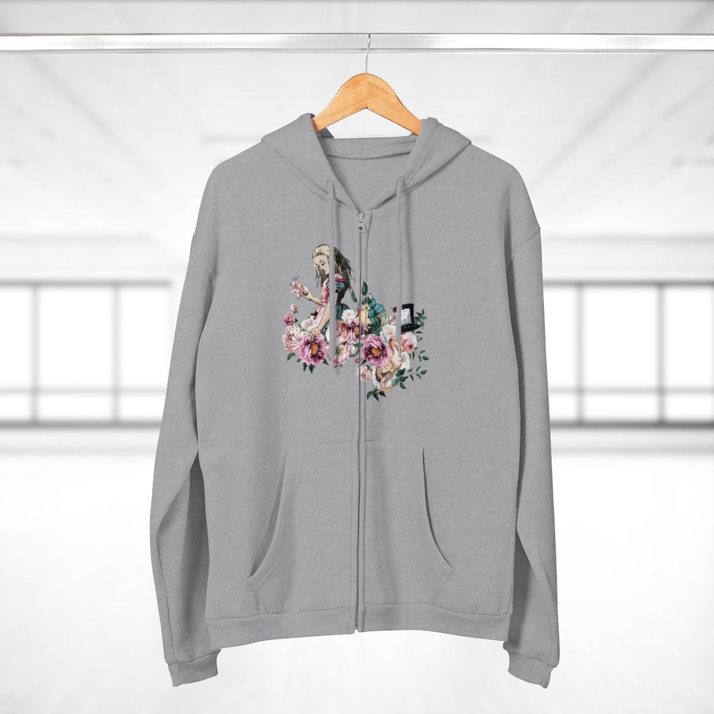 Zip Up Hoodie (Fleece Inside)-Alice in Wonderland 44 