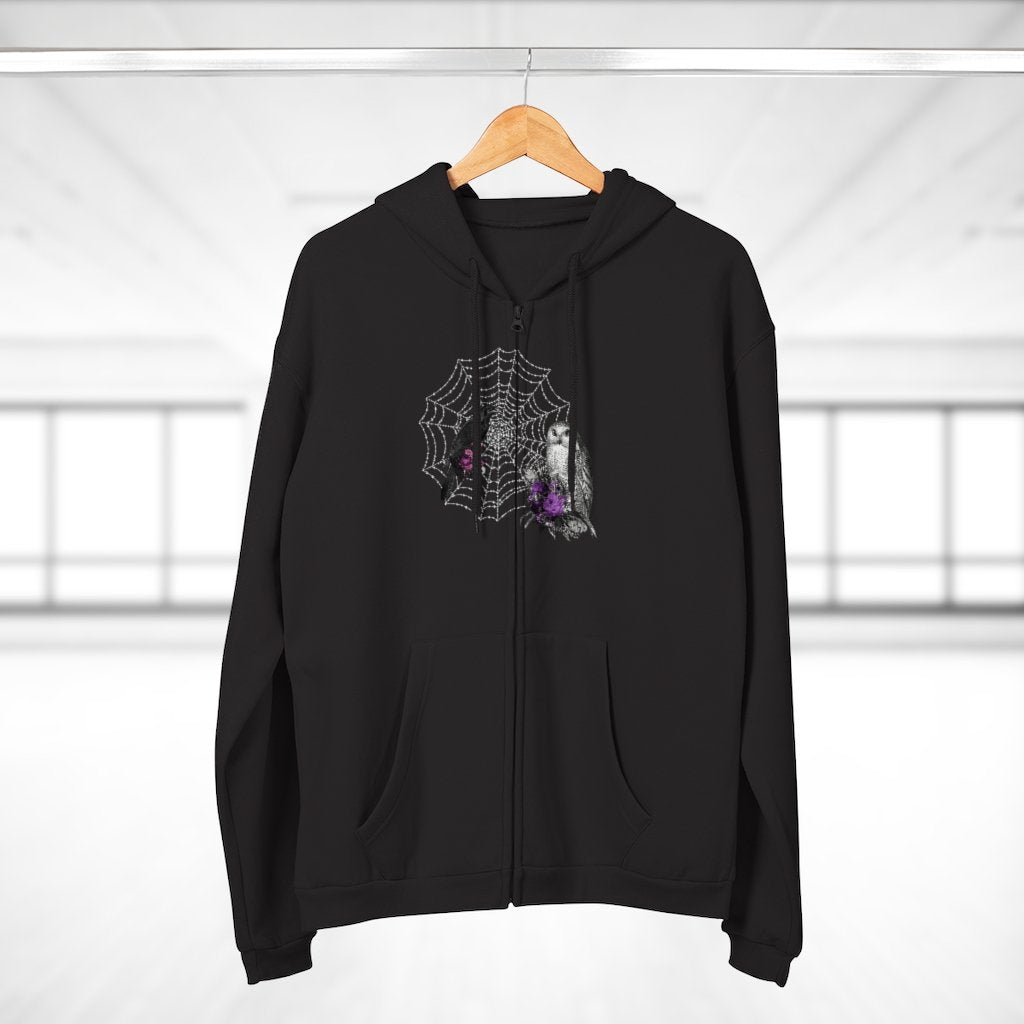 Zip Up Hoodie (Fleece Inside)-Raven and Owl | ACES INFINITY
