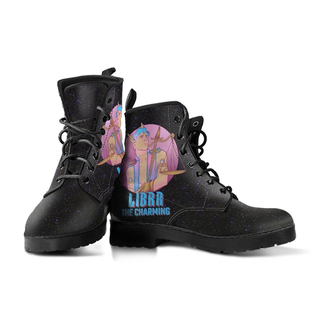 Zodiac Combat Boots - Libra #1 | Vegan Leather Lace Up Boots
