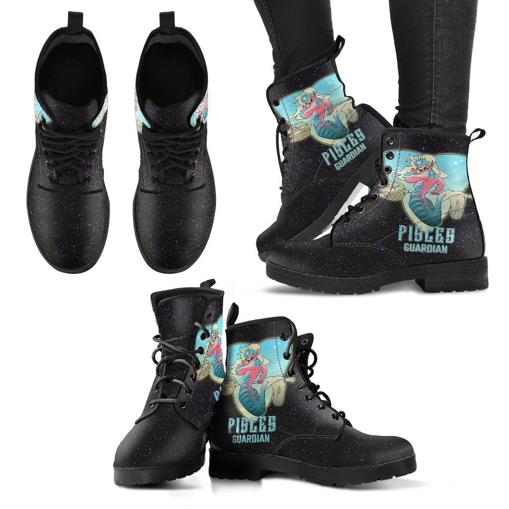 Zodiac Combat Boots - Pisces #1 | Vegan Leather Lace Up