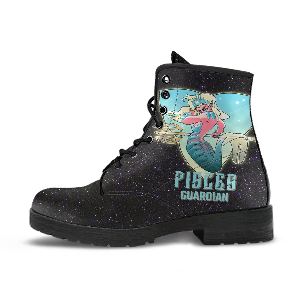 Zodiac Combat Boots - Pisces #1 | Vegan Leather Lace Up