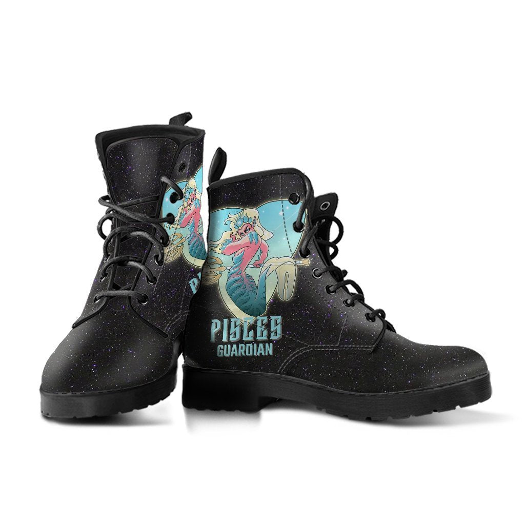 Zodiac Combat Boots - Pisces #1 | Vegan Leather Lace Up